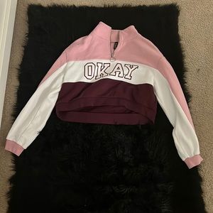 Zipped down cropped sweatshirt